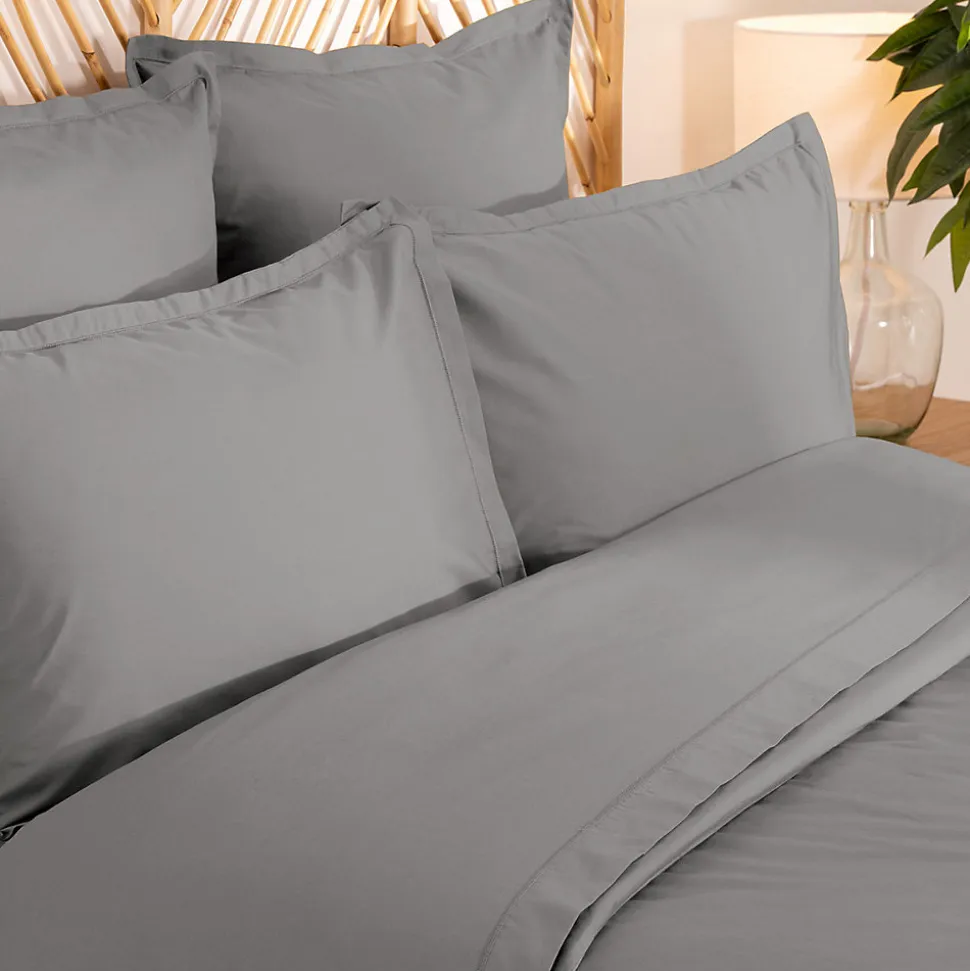Parure de lit Landiha Percale gris 260x240cm - Atmosphera