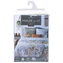 Parure de lit Monstera en coton 240x220 cm - Atmosphera