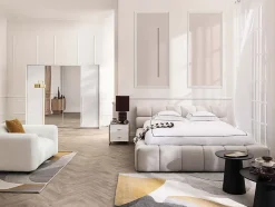 Parure de lit percale de coton 80 fils/cm² - Housse de couette 220 x 240 cm + 2 taies d'oreiller - Blanc bourdon noir - CHARMY