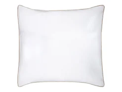 Parure de lit percale de coton 80 fils/cm² - Housse de couette 220 x 240 cm + 2 taies d'oreiller 63 x 63 cm - Blanc passepoil