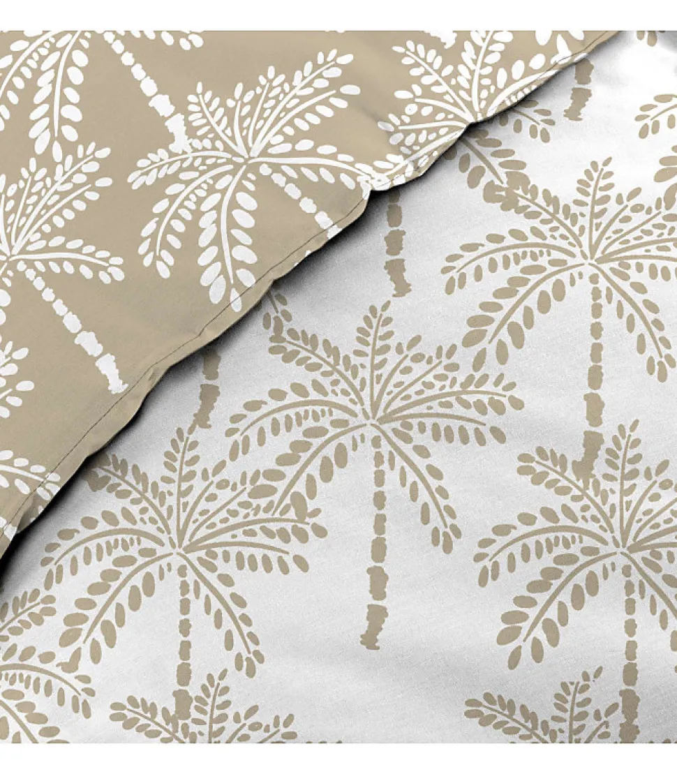 Parure de lit réversible 100% coton (240x220 cm - Naturel)