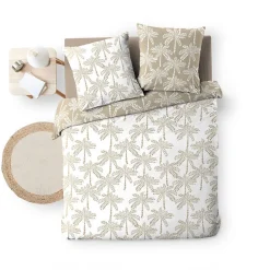 Parure de lit réversible 100% coton (240x220 cm - Naturel)