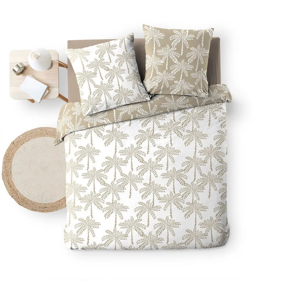 Parure de lit réversible 100% coton (240x220 cm - Naturel)