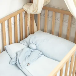 Parure de lit réversible gaze de coton & nid d'abeille