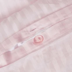 Parure de lit satin rayé en coton égyptien 330 fils violet, 155x220cm - HOMESCAPES