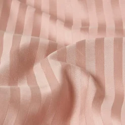 Parure de lit satin rayé en coton égyptien 330 fils taupe, 200x200cm - HOMESCAPES