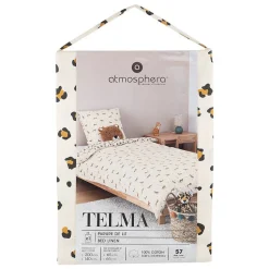 Parure de lit Telma motif léopard 140x200cm - Atmosphera