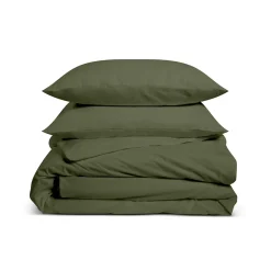 Parure de lit unie 2 personnes 220x240cm PERCALE KAKI