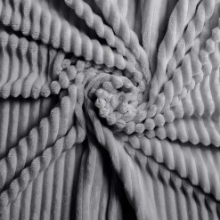 Parure de lit 240x220 cm + 2 taies Flanelle relief unie VELOUTEA Anthracite