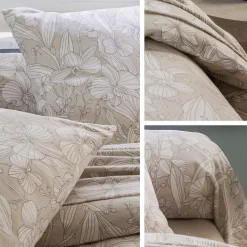 Parure de lit 140x200 cm 100% flanelle de coton ORCHIDÉE 2 pièces