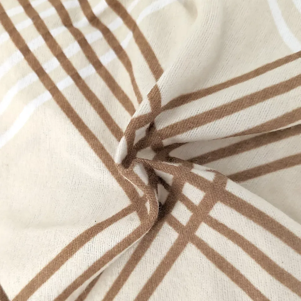 Parure de lit 200x200 cm 100% flanelle de coton ARTHUR beige 3 pièces