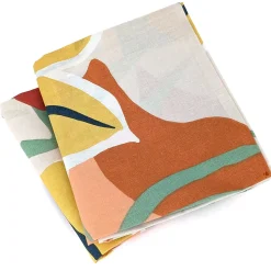 Parure de lit 240x220 cm coton BCI adouci LUCIA Jaune Cobalt 3 pièces