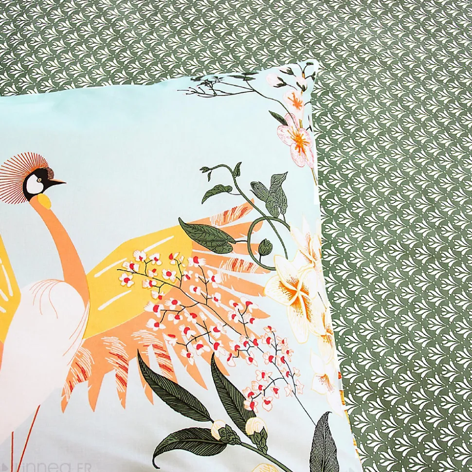 Parure de lit 260x240 cm coton KUSMI bleu