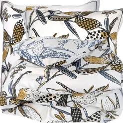 Parure de lit 280x240 cm coton PÉNÉLOPE Beige Silice 3 pièces