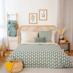 Parure de lit 240x220 cm coton bci adouci WAY vert 3 pièces