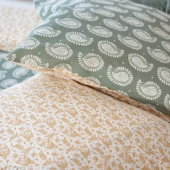 Parure de lit 240x220 cm coton bci adouci WAY vert 3 pièces