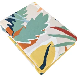 Parure de lit 260x240 cm coton BCI adouci LUCIA Jaune Cobalt 3 pièces