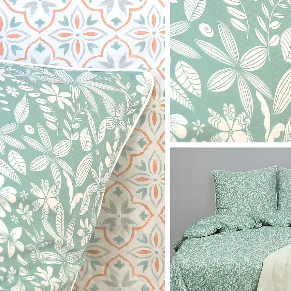 Parure de lit 240x220 cm coton + lyocell LIBERTYS Vert Celadon