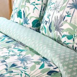 Parure de lit 240x220 cm coton bci adouci ALISCO bleu 3 pièces