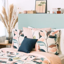 Parure de lit 240x220 cm coton BCI adouci LILA Blanc 3 pièces