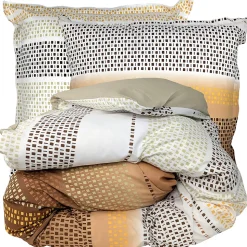 Parure de lit 200x200 cm coton NIAGARA marron Châtaigne 3 pièces