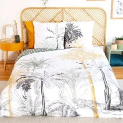 Parure de lit 240x220 cm coton SOLI vert