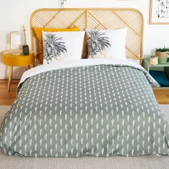 Parure de lit 240x220 cm coton SOLI vert