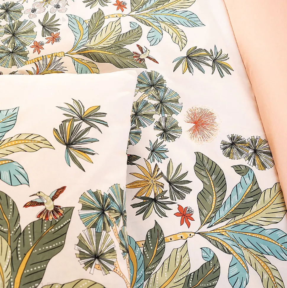 Parure de lit 200x200 cm coton MENTISSA rose