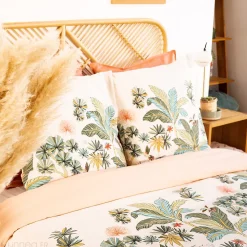 Parure de lit 200x200 cm coton MENTISSA rose