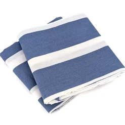 Parure de lit 240x220 cm coton BCI adouci STRIPES Bleu 3 pièces