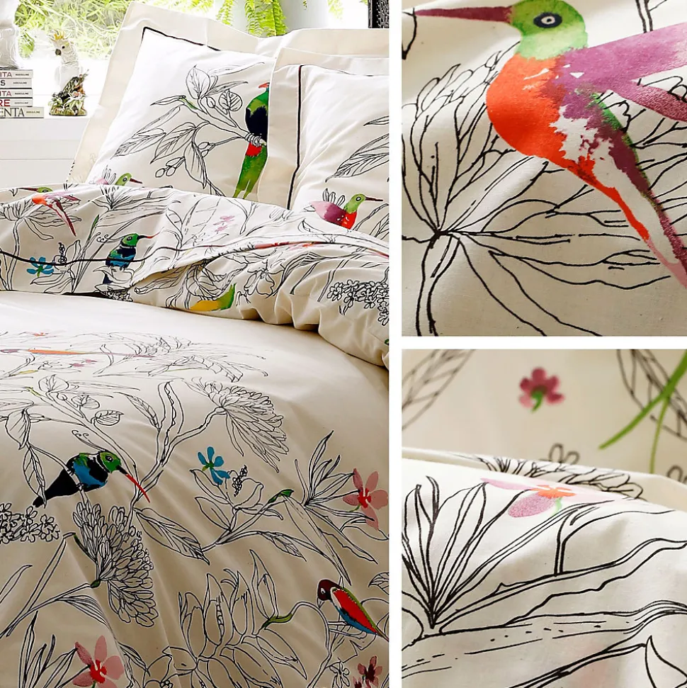 Parure de lit 200x200 cm coton AMAZONIA ecru