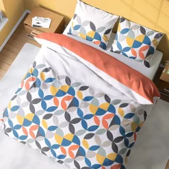 Parure de lit 240x220 cm coton PRUNE Blanc 3 pièces