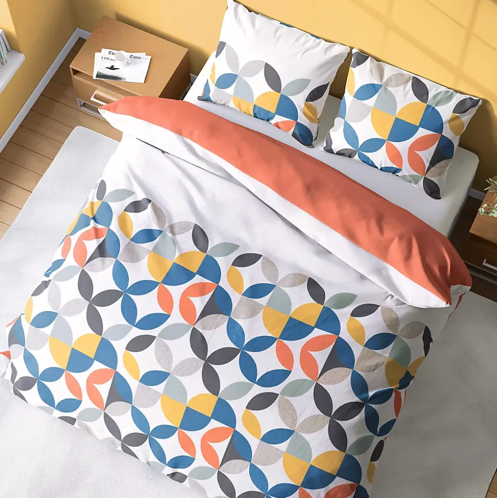 Parure de lit 240x220 cm coton PRUNE Blanc 3 pièces