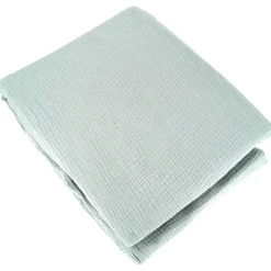 Parure de lit 260x240 cm double gaze de coton GAZGAZ vert amande 3 pièces