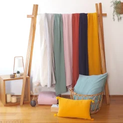 Parure de lit 140x200 cm double gaze de coton GAZGAZ blanc 2 pièces