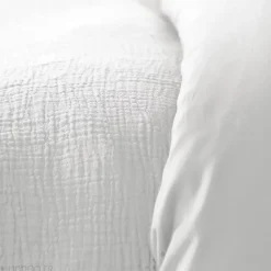 Parure de lit 140x200 cm double gaze de coton GAZGAZ blanc 2 pièces