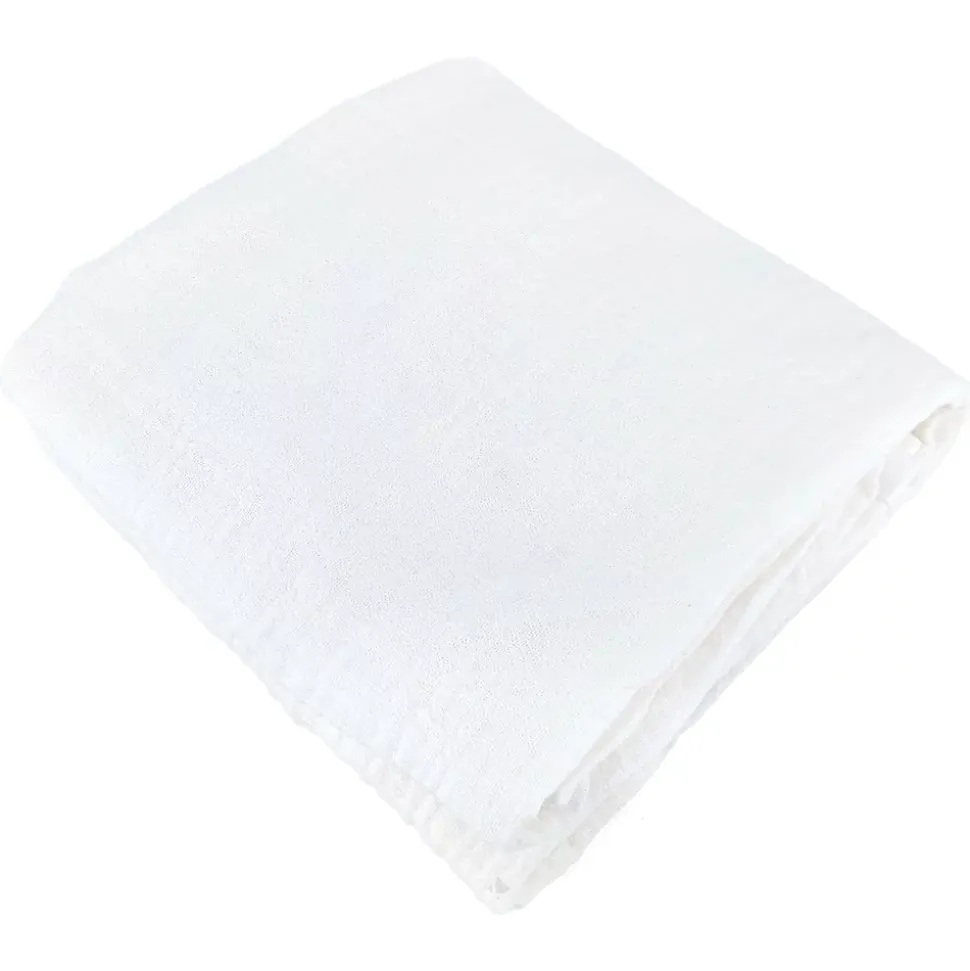 Parure de lit 140x200 cm double gaze de coton GAZGAZ blanc 2 pièces