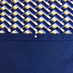 Parure de lit 140x200 cm en microfibre LOSS bleu foncé motif géométrique 2 pièces