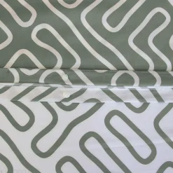 Parure de lit 140x200 cm en microfibre PARCHEMIN vert motif graphique 2 pièces