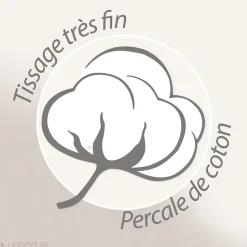 Parure de lit 280x240 cm et taie 50x70 cm percale MANOIR bleu Marine