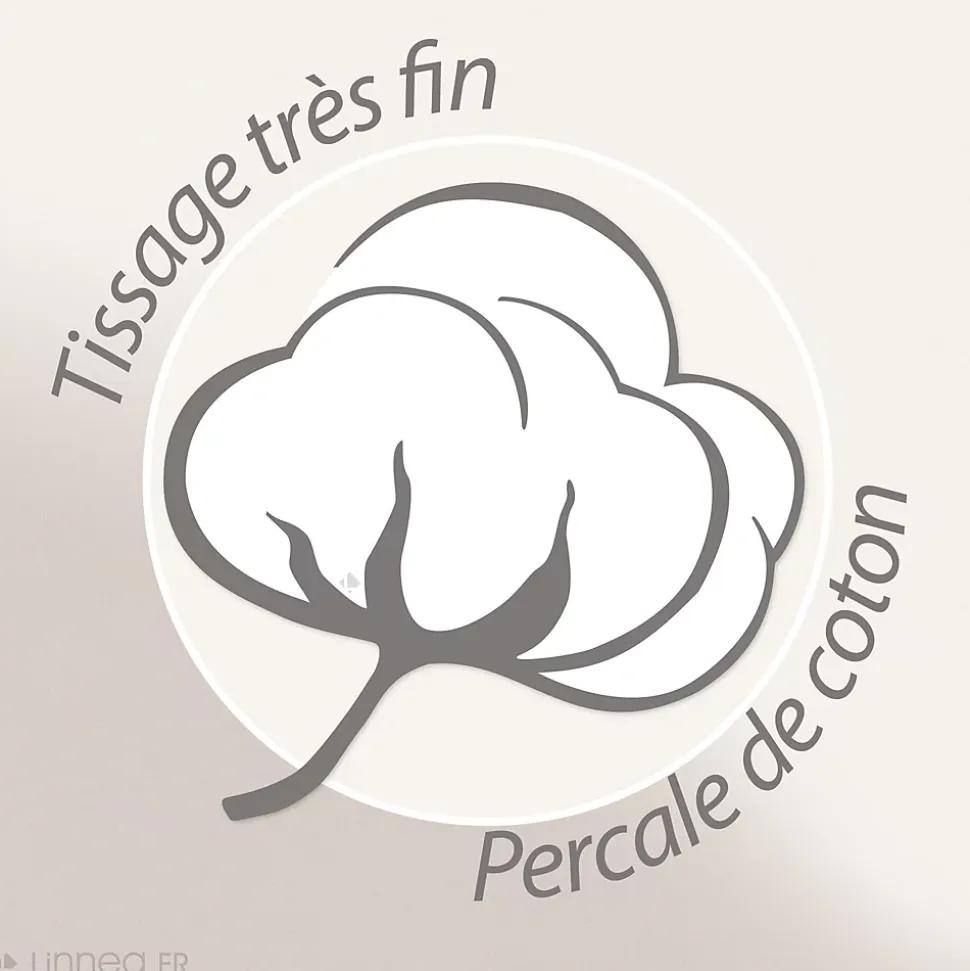 Parure de lit 280x240 cm et taie 50x70 cm percale MANOIR gris Ardoise