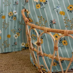 Parure de lit 260x240 cm FLORINETTE microfibre à rayures motif florale