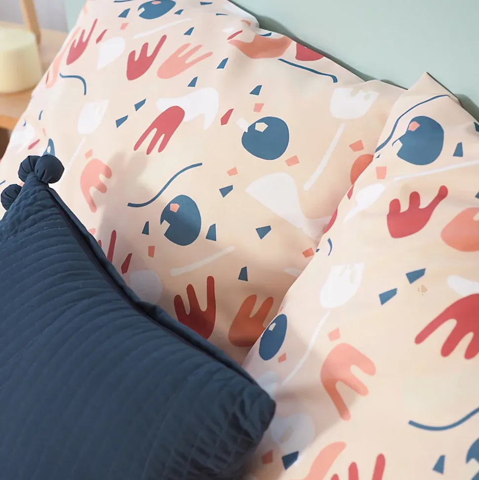 Parure de lit 260x240 cm Microfibre PLIS Orange 3 pièces