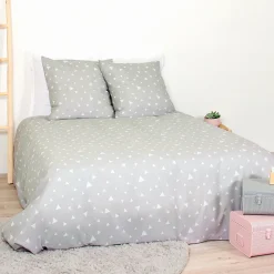 Parure de lit 240x220 cm microfibre PISA gris Perle
