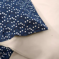 Parure de lit 240x220 cm Microfibre 50% recyclée FLENA Bleu 3 pièces
