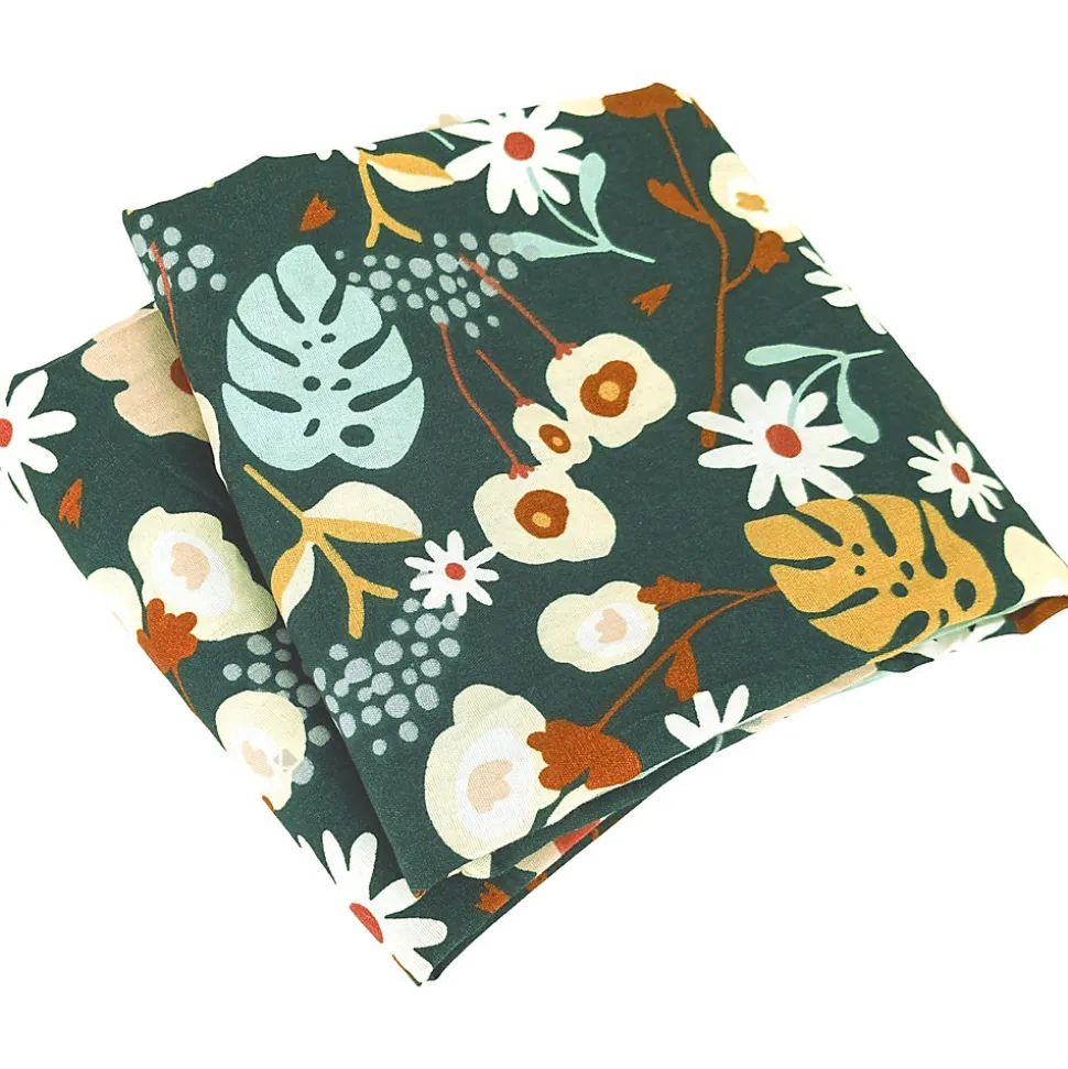 Parure de lit 260x240 cm microfibre CUEILLETTE vert 3 pièces