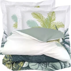 Parure de lit 200x200 cm percale coton TRINIDAD mousson