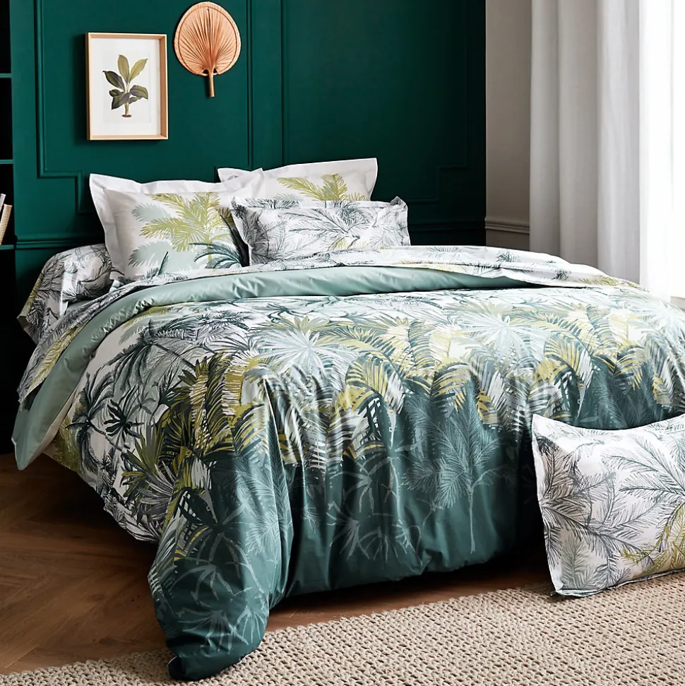 Parure de lit 240x220 cm percale coton TRINIDAD mousson