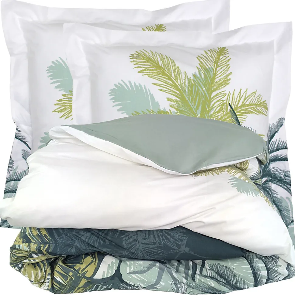 Parure de lit 240x220 cm percale coton TRINIDAD mousson