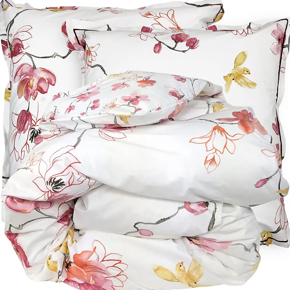 Parure de lit 140x200 cm percale coton ELISA Rose 2 pièces